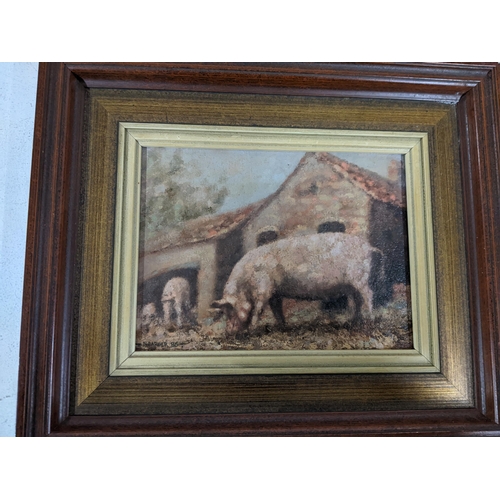 510 - N Barker - a set of three oil paintings on card of pigs and a calf, signed
 4.2ocation:4.2
If there ... 