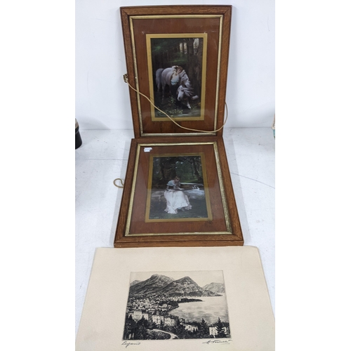 511 - Pictures to include late 19th century and later prints, and a modern portrait on canvas
Location:LAF... 