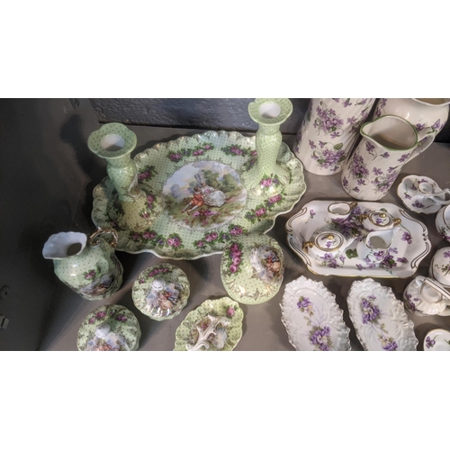 547 - A lot of ceramics to include Hammersley Victorian Violets comprising a miniature part tea set, dinne... 