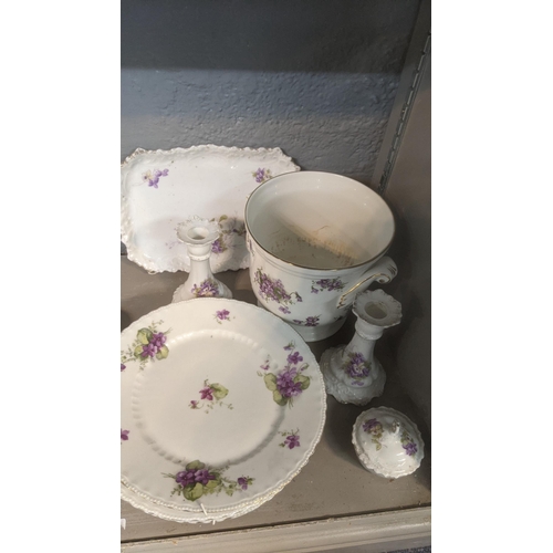 547 - A lot of ceramics to include Hammersley Victorian Violets comprising a miniature part tea set, dinne... 