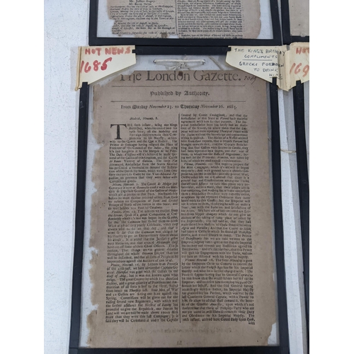 556 - 17th century and 18th century English newspaper fragments, dating 1769, 1693, 1685 and others
Locati... 