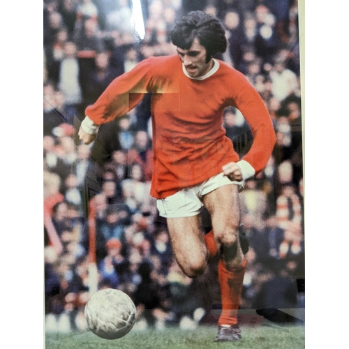 563 - Two George Best signed items to include a signed ECF Wembley 1968 jumper, and a signed print of Geor... 