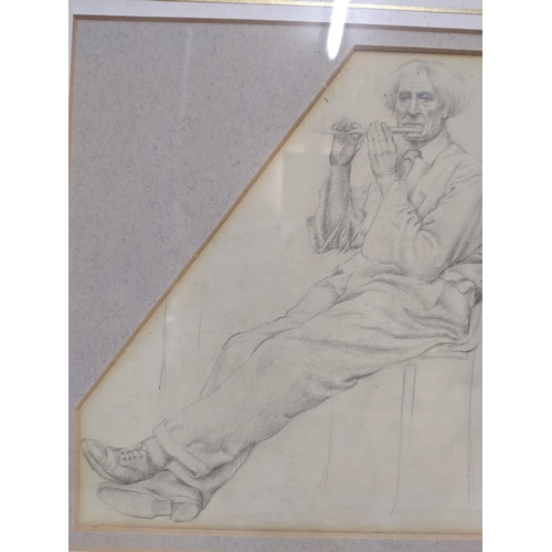 564 - Three pencil sketches of gentlemen in various poses, all framed and glazed Location: GL
If there is ... 