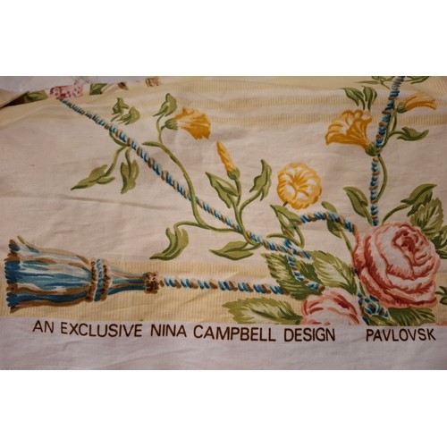 271 - A quantity of vintage fabric remnants to include a narrow width Sanderson 'Cameo Rose' cotton fabric... 