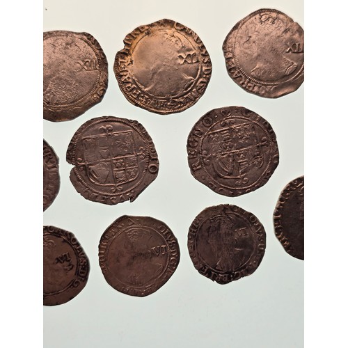 13 - Kingdom of England - Charles I (1625-1649), Mixed Silver Coinage to include, Nine Shillings and thre... 