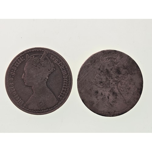 24 - United Kingdom - Victoria (1837-1901), 'Gothic' Florin 1879 and one other worn example,