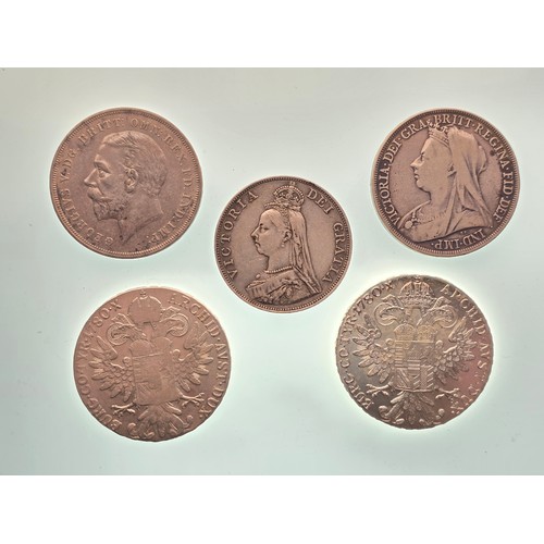 25 - Mixed Silver Coinage to include Victoria 1895 Crown and 1887 Jubilee Year Double Florin, George V 19... 