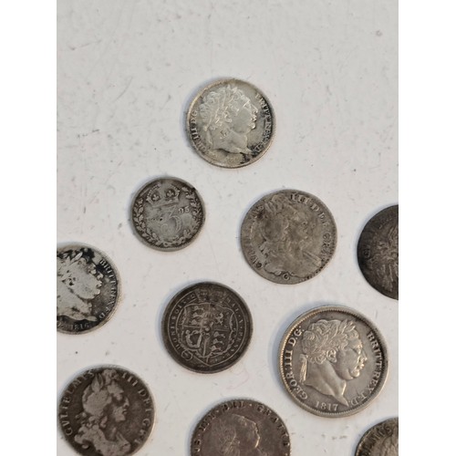 26 - Mixed British Silver Coinage to include 6x William III Sixpence 1696, 1697, 1697 (Chester), 1697 (Ho... 