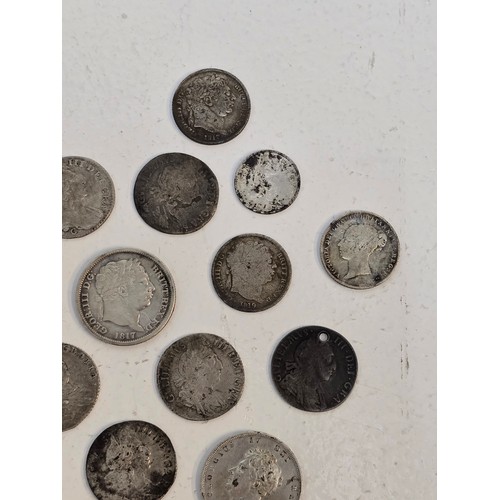 26 - Mixed British Silver Coinage to include 6x William III Sixpence 1696, 1697, 1697 (Chester), 1697 (Ho... 