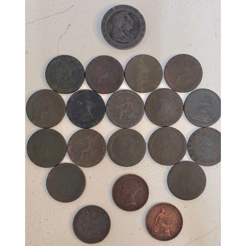 42 - Metal Detector Finds - George III 1797 'Cartwheel' Twopenny, and 16x 'Cartwheel' Pennies, in various... 