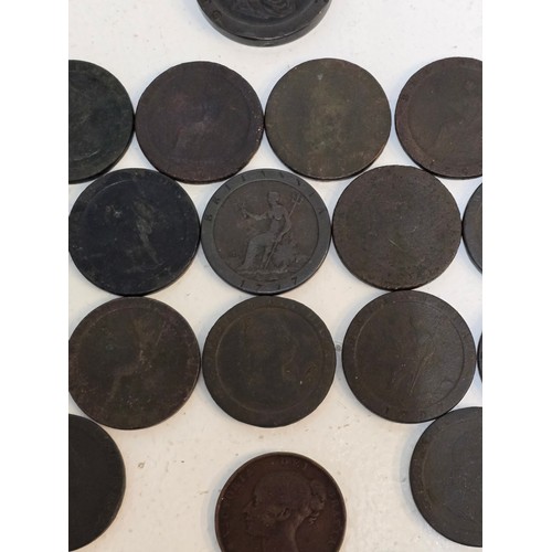 42 - Metal Detector Finds - George III 1797 'Cartwheel' Twopenny, and 16x 'Cartwheel' Pennies, in various... 