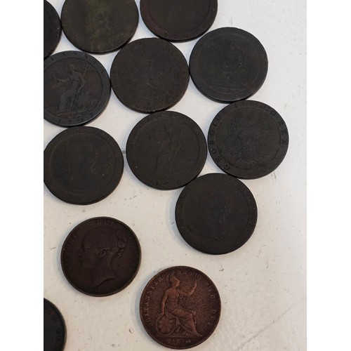 42 - Metal Detector Finds - George III 1797 'Cartwheel' Twopenny, and 16x 'Cartwheel' Pennies, in various... 