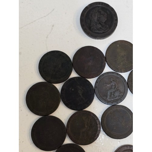 42 - Metal Detector Finds - George III 1797 'Cartwheel' Twopenny, and 16x 'Cartwheel' Pennies, in various... 