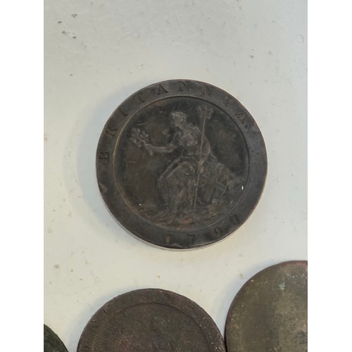 42 - Metal Detector Finds - George III 1797 'Cartwheel' Twopenny, and 16x 'Cartwheel' Pennies, in various... 