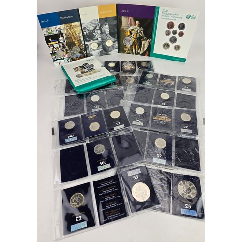 52 - Mixed coins to include, Royal Mint 2020 UK Brilliant Uncirculated Annual Coin Set, and Change Checke... 