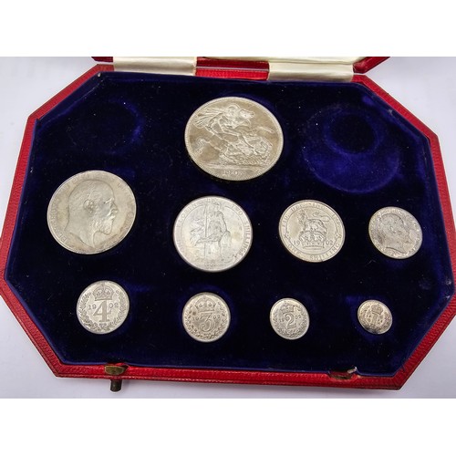 53 - United Kingdom - Edward VII (1902-1910), 1902 Royal Mint Silver 1902 Specimen Set Boxed, comprised o... 