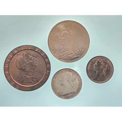 57 - Mixed coins of interest to include: Great Britain 1797 George III Twopence, United Kingdom: Victoria... 