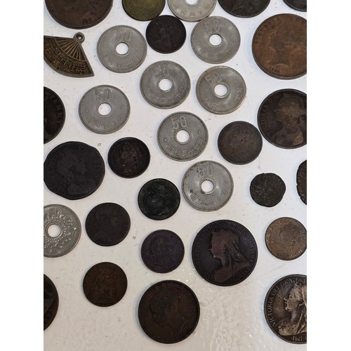 63 - Mixed World coins to include William III, George I, II, III, IV, William IV, and Victorian copper co... 