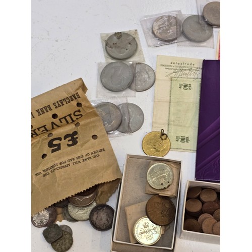 87 - A collection of mixed coins to include, George III Garter Crown A/F, 1820 Crown, x2 1935 Rocking Hor... 