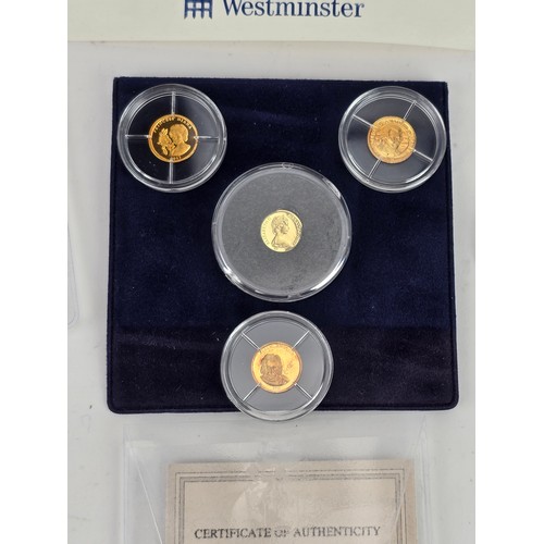 98 - Westminster - 'The Smallest Gold Coins of the World' 24ct Gold 1g Coronation Commemorative, together... 