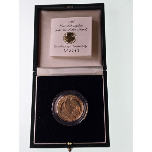 100 - United Kingdom - Elizabeth II (1952-2022), 1995 Gold Proof Two Pounds, Commemorating the End of the ... 