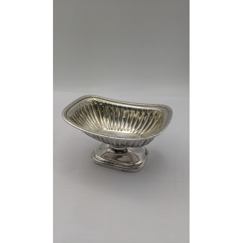 89 - A group of silver and silver plated items to include a pedestal salts pot hallmarked Dublin 1805, tw... 