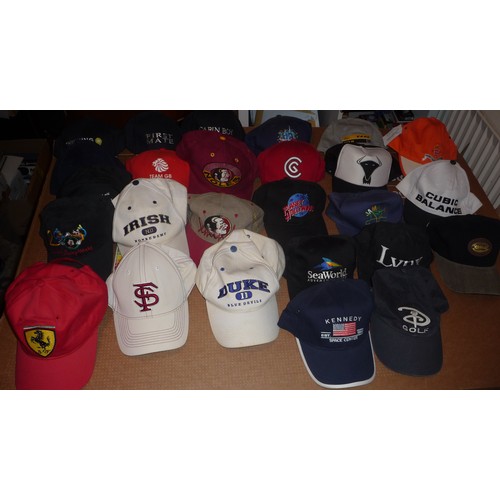 318 - Approximately 120 baseball caps includes sport themes American Baseball-Golf(two with signatures)-Ba... 