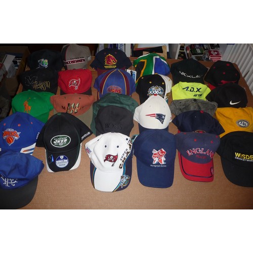 318 - Approximately 120 baseball caps includes sport themes American Baseball-Golf(two with signatures)-Ba... 