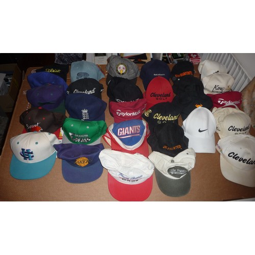 318 - Approximately 120 baseball caps includes sport themes American Baseball-Golf(two with signatures)-Ba... 