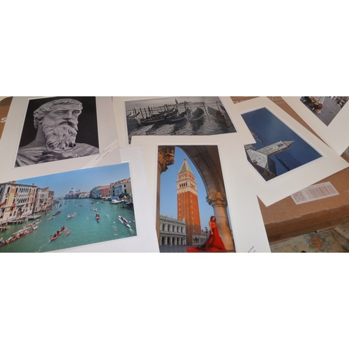 322 - Over 20 mounted colour and black & White photographs of Venice and Venetian life by celebrated photo... 