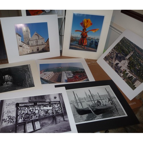 322 - Over 20 mounted colour and black & White photographs of Venice and Venetian life by celebrated photo... 