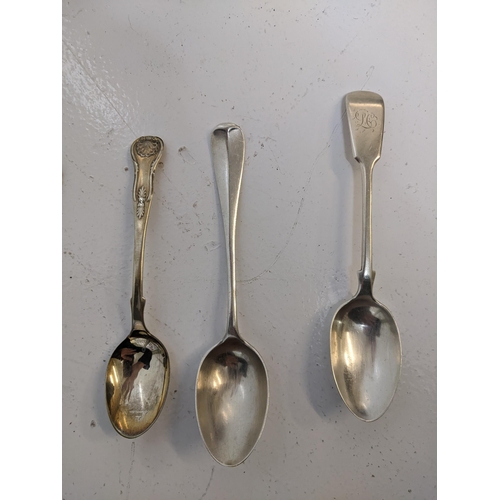 273 - A group of hallmarked silver flatware to include four teaspoons, a cake fork a pair of sugar tong, 1... 