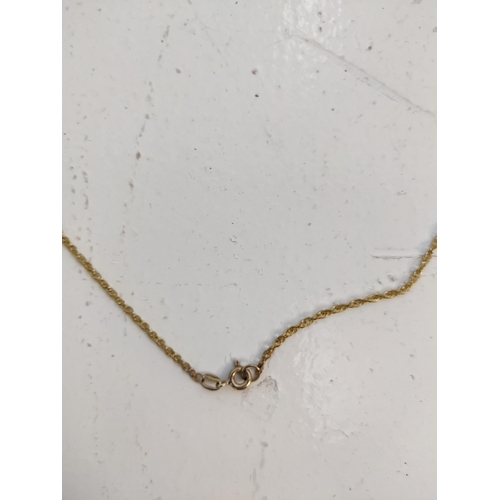 283 - Two 9ct gold chain link necklaces and a 9ct gold gate link bracelet, 4.6g
Location: RING 2
If there ... 