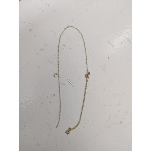 283 - Two 9ct gold chain link necklaces and a 9ct gold gate link bracelet, 4.6g
Location: RING 2
If there ... 