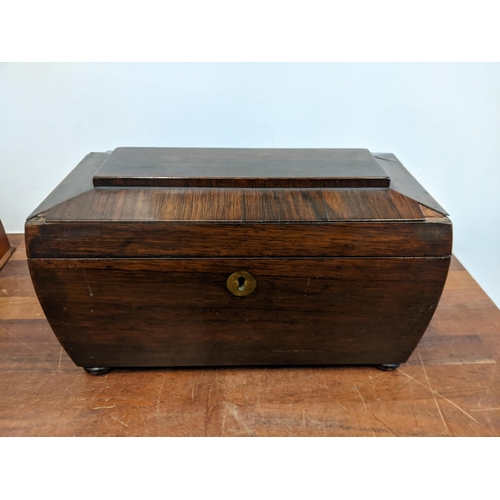 394 - Boxes to include a Tonbridge parquetry example, a tea casket and a desk top inkwell
Location:5.2
If ... 