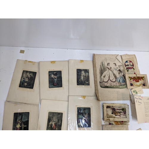 420 - A collection of vintage embroidered postcards dating from possibly the First World War, and a collec... 