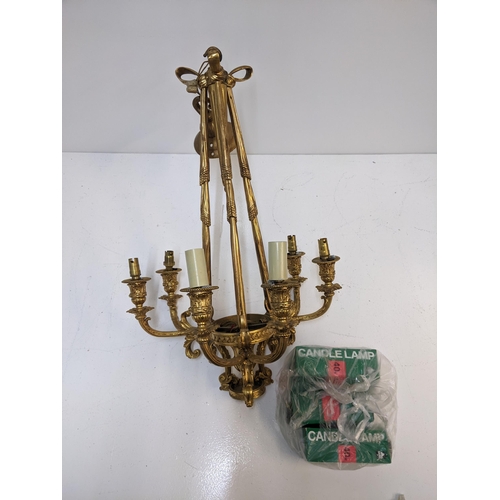 433 - A heavy cast brass chandelier with six branches
Location: SL UP
If there is no condition report, ple... 