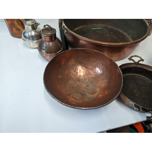 438 - Copper to include a preserve pan, chamber stick, jugs and other items
Location: GL
If there is no co... 