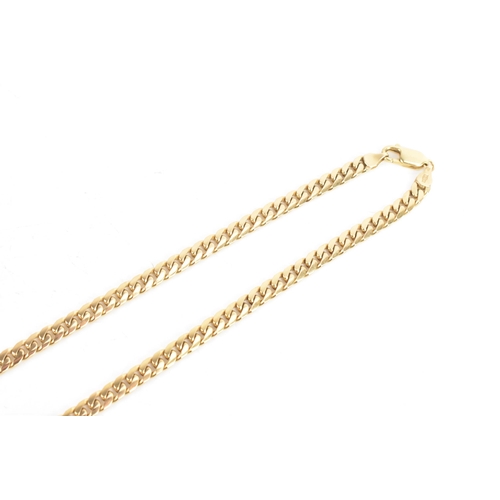 10 - A 9ct yellow gold curb link chain necklace, having a lobster clasp, stamped 375, 50.5cm, 31.3 grams
... 