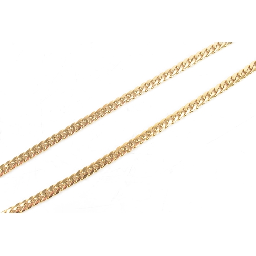 10 - A 9ct yellow gold curb link chain necklace, having a lobster clasp, stamped 375, 50.5cm, 31.3 grams
... 