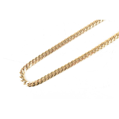 10 - A 9ct yellow gold curb link chain necklace, having a lobster clasp, stamped 375, 50.5cm, 31.3 grams
... 