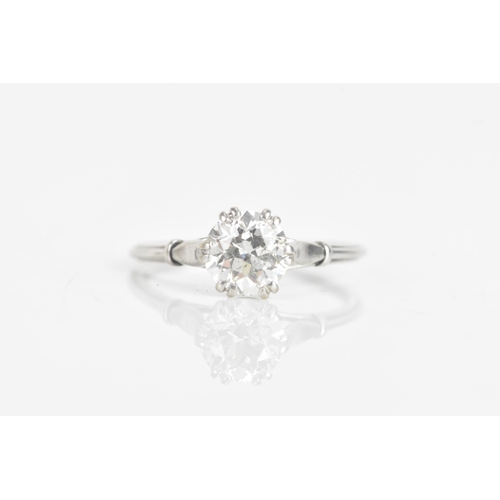 213 - A diamond white metal solitaire engagement ring, calculated weight 1.2ct, approx clarity I, approx c... 