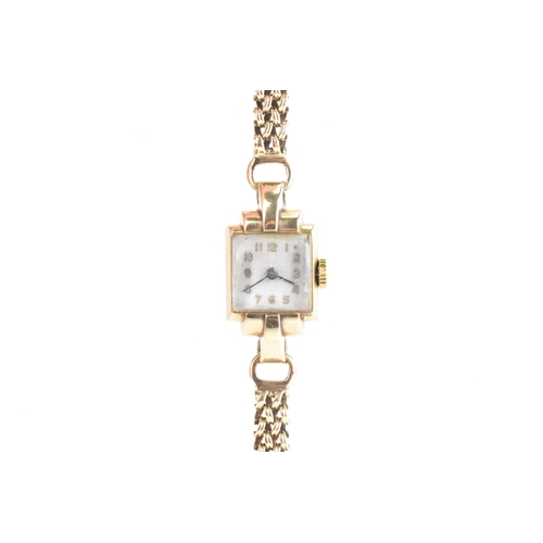 227 - An early/mid 20th century Tudor 9ct yellow gold ladies manual wind wristwatch, having a silvered dia... 