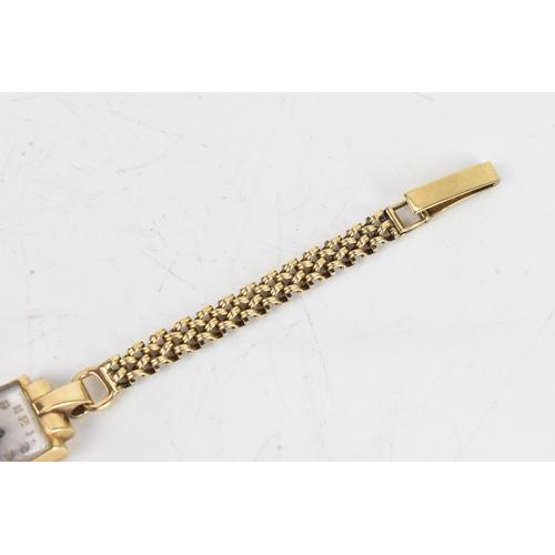 227 - An early/mid 20th century Tudor 9ct yellow gold ladies manual wind wristwatch, having a silvered dia... 