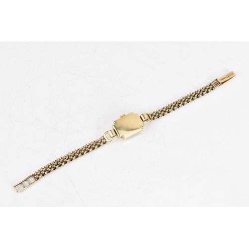 227 - An early/mid 20th century Tudor 9ct yellow gold ladies manual wind wristwatch, having a silvered dia... 