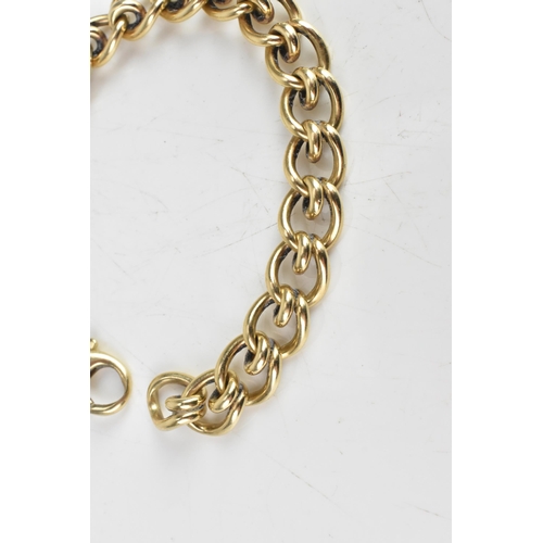 234 - A 9ct yellow gold curb link chain necklace, having a lobster clasp, stamped 375, 21.5cm, 43.5 grams
... 