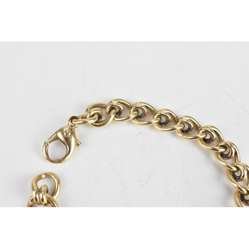 234 - A 9ct yellow gold curb link chain necklace, having a lobster clasp, stamped 375, 21.5cm, 43.5 grams
... 