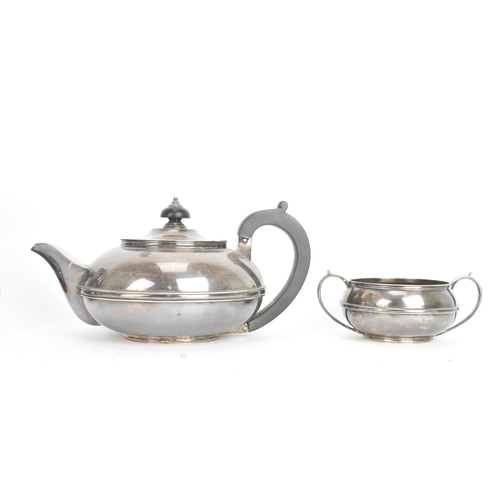 250 - A George VI silver four piece tea service, by Atkin Brothers, hallmarked Sheffield 1937 and 1939, th... 