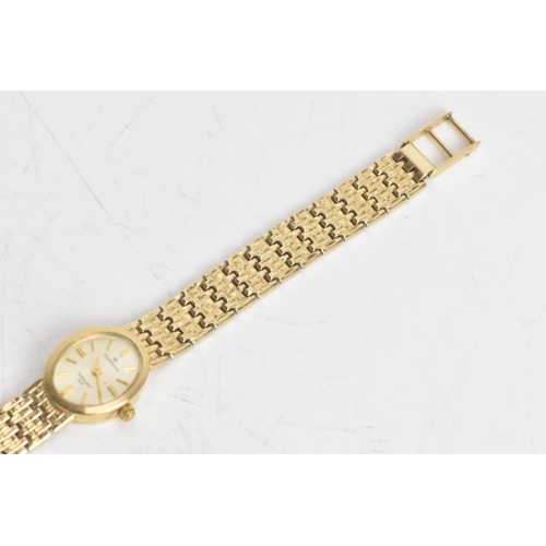 37 - A Sovereign 9ct gold ladies quartz wristwatch, the dial having a silvered dial with gilt baton marke... 