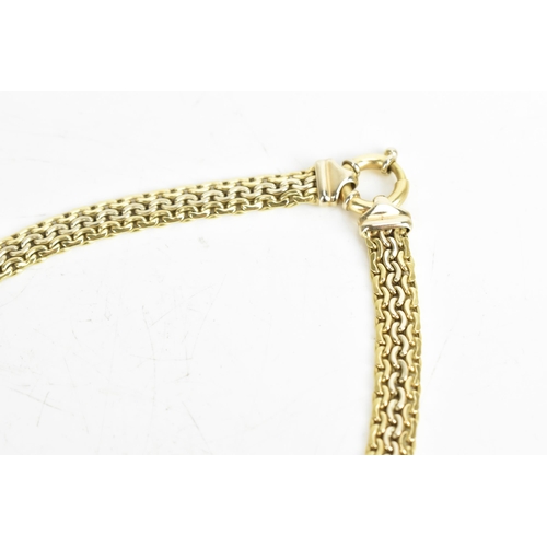 41 - An 18ct gold flat link chain necklace, having a bolt ring clasp, stamped 750, 43.5cm, 22.8 grams
If ... 